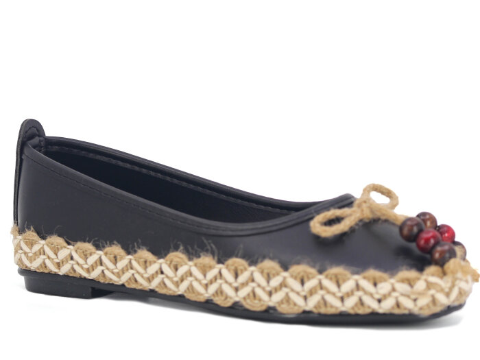 Yiğit Zenne Boncuk Babet Ayakkabı Siyah - Yiğit