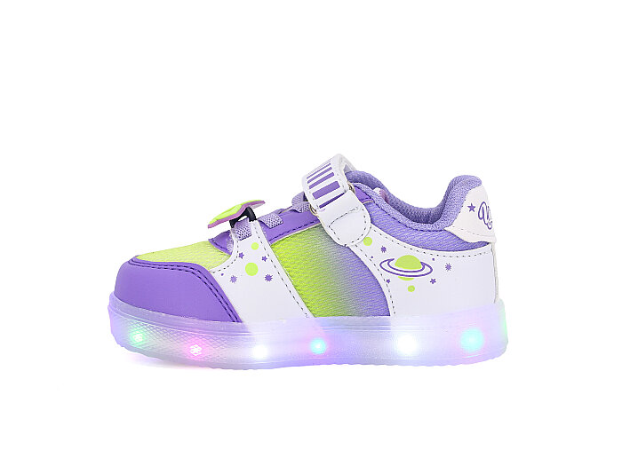 Yumix Bebe T03 Işıklı Anorak Spor Ayakkabı Beyaz - Lila - Yumix (1)