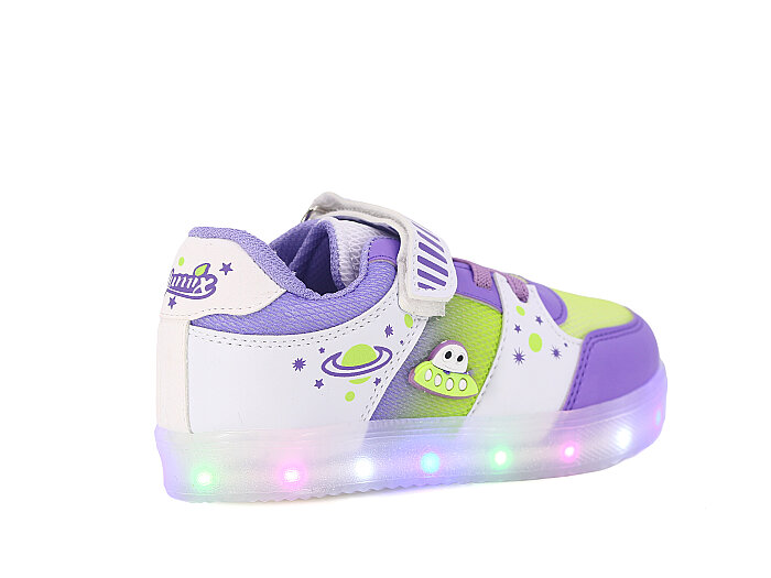 Yumix Patik T03 Işıklı Anorak Spor Ayakkabı Beyaz - Lila - 3