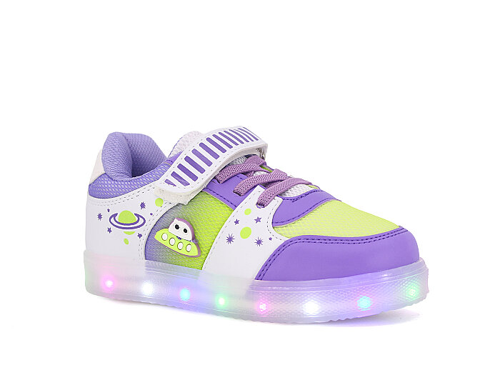 Yumix Patik T03 Işıklı Anorak Spor Ayakkabı Beyaz - Lila - 1
