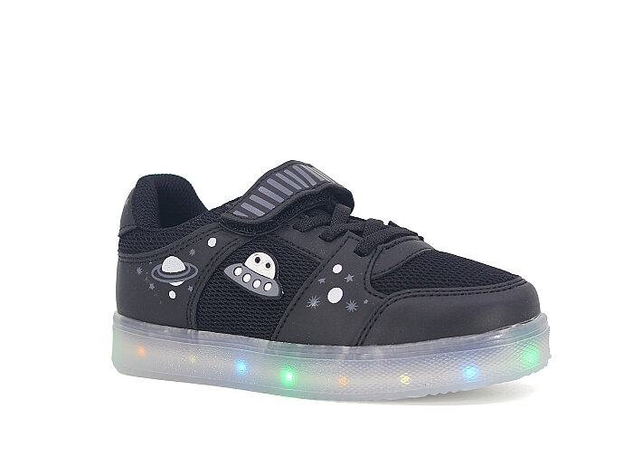 Yumix Patik T03 Işıklı Anorak Spor Ayakkabı Siyah - Füme - 1