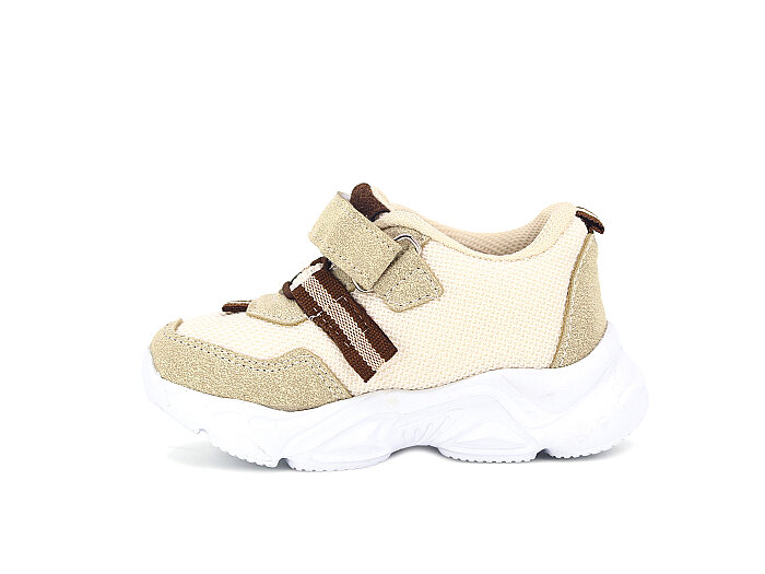 Zaby Bebe 6001 Cırtlı Işıklı Spor Ayakkabı Bej - Kahve - Zaby (1)