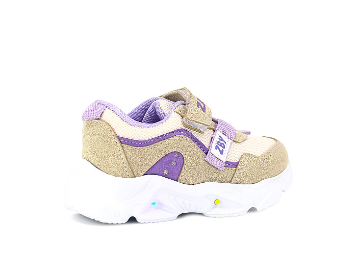 Zaby Bebe 6001 Cırtlı Işıklı Spor Ayakkabı Bej - 3