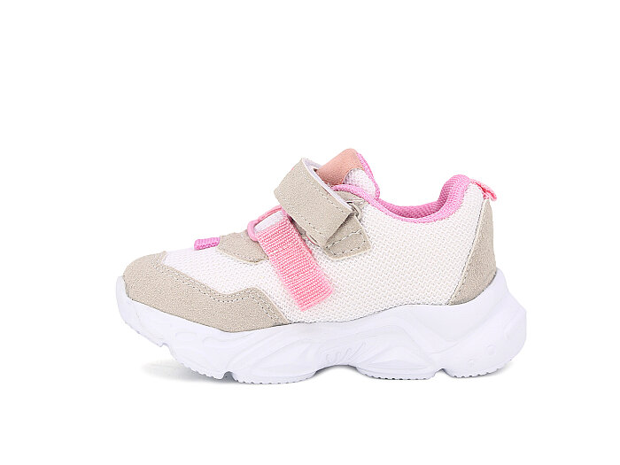 Zaby Bebe 6001 Cırtlı Işıklı Spor Ayakkabı Gri - Pembe - Zaby (1)