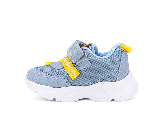 Zaby Bebe 6001 Cırtlı Işıklı Spor Ayakkabı Mavi - Sarı - Zaby (1)