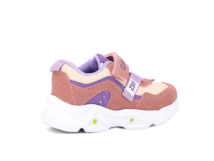 Zaby Bebe 6001 Cırtlı Işıklı Spor Ayakkabı Pudra - 3