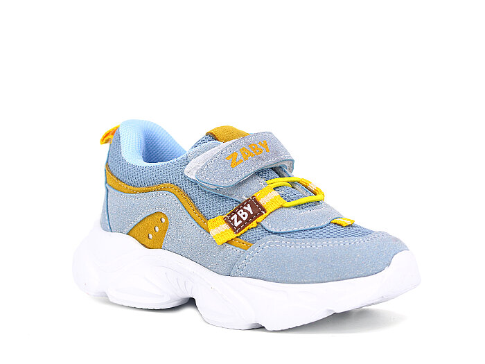 Zaby Patik 6001 Cırtlı Spor Ayakkabı Mavi - Sarı - 1