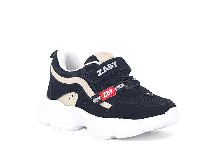 Zaby Patik 6001 Cırtlı Spor Ayakkabı Siyah 