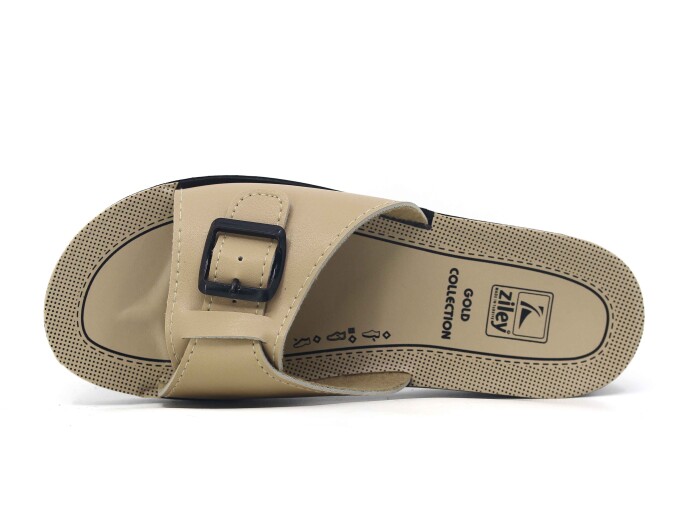 Ziley Zenne 00042.25 Tek Toka Poşetli Günlük Terlik Bej - Ziley (1)