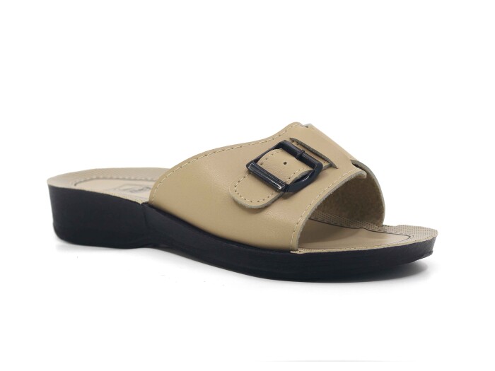 Ziley Zenne 00042.25 Tek Toka Poşetli Günlük Terlik Bej - Ziley