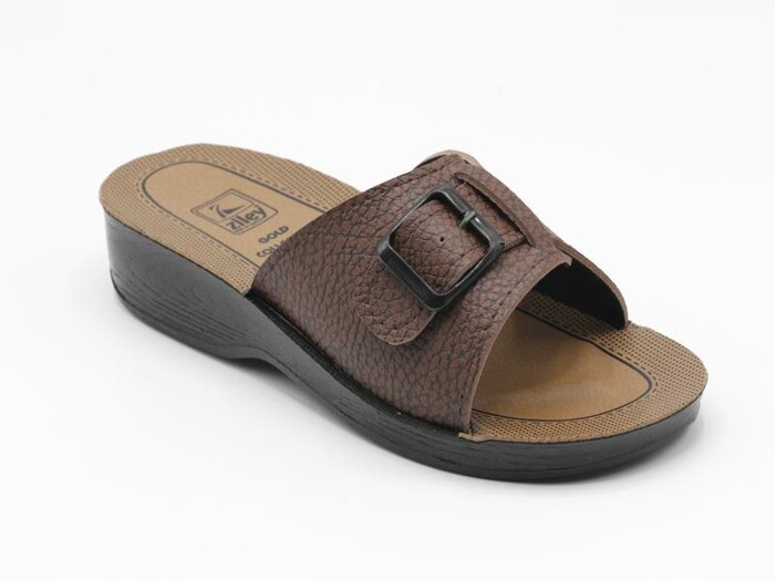 Ziley Zenne 00042.25 Tek Toka Poşetli Günlük Terlik Kahve - Ziley