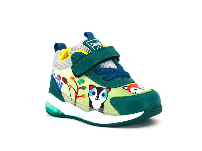 Zıpzıp Bebe 055 Resimli Cilt Işıklı Spor Ayakkabı Petrol - Buz - 1