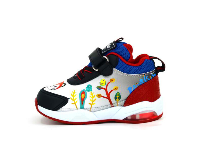 Zıpzıp Bebe 055 Resimli Cilt Işıklı Spor Ayakkabı Siyah - Kırmızı - 2