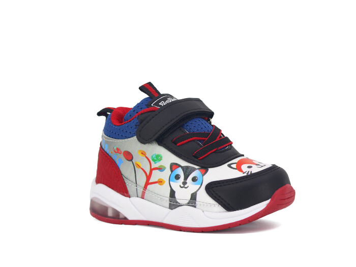 Zıpzıp Bebe 055 Resimli Cilt Işıklı Spor Ayakkabı Siyah - Pembe - Zıpzıp